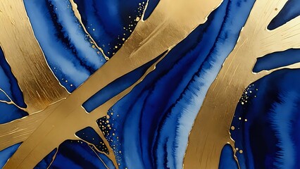 Cobalt blue watercolor with refined gold foil lining radiates power, clarity, and designer excellence