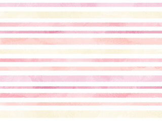 ストライプ柄の水彩の背景イラスト ピンク