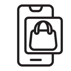 online shopping line icon