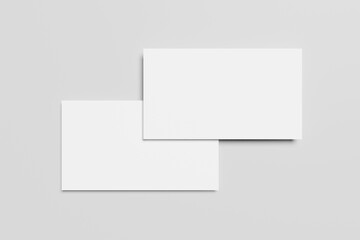 Business card blank mockup isolated 3d rendering. Gray background 