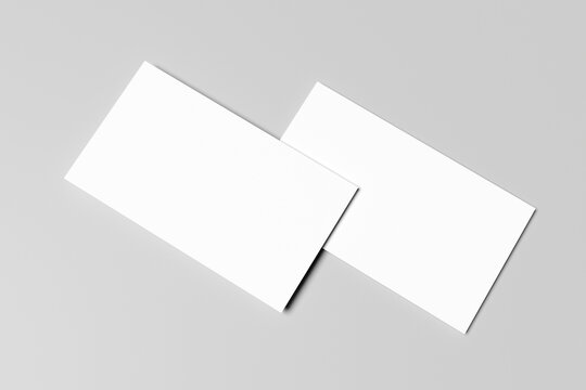 Business card blank mockup isolated 3d rendering. Gray background 