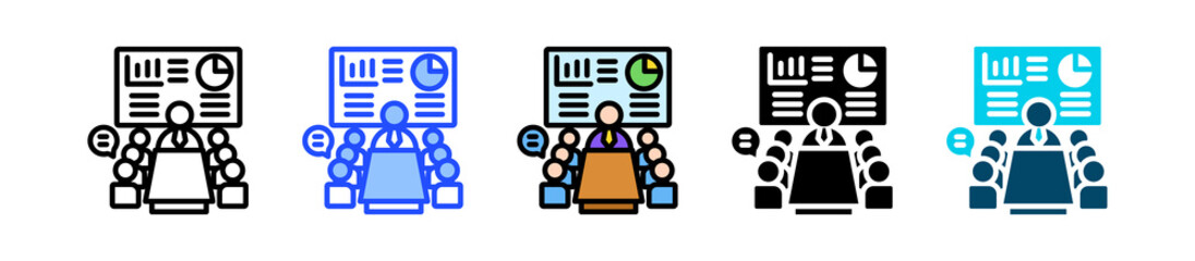 Conference Icon Collection With Multiple Styles
