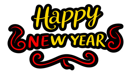 Happy New Year typography lettering design