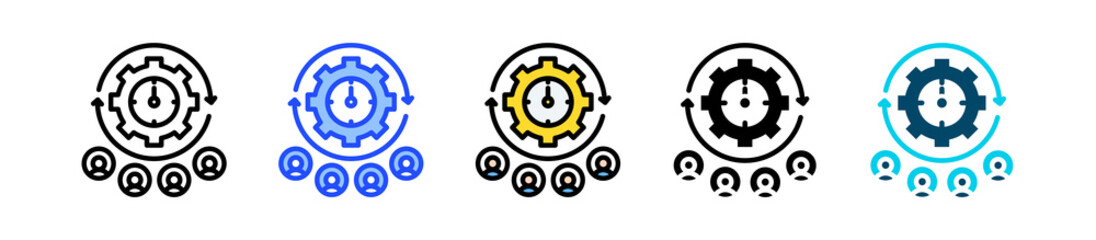 Tactical Meeting Icon Collection With Multiple Styles