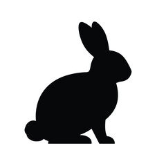 Obraz premium Sitting Rabbit Side View Silhouette