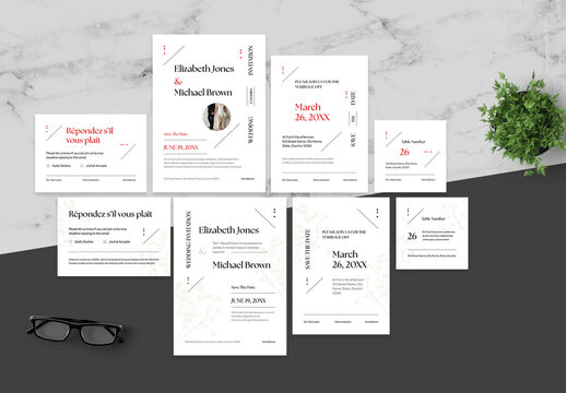 Red And Black Invitation Set