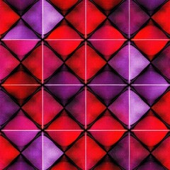 Fototapeta premium Colorful Geometric Pattern: A vibrant and artistic digital depiction of a pattern composed of red and purple diamond-shaped, offering a versatile visual element.