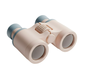 Binoculars Minimalist 3D Rendering in a Soft And Smooth Renderer