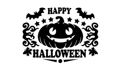 Happy halloween silhouette vector