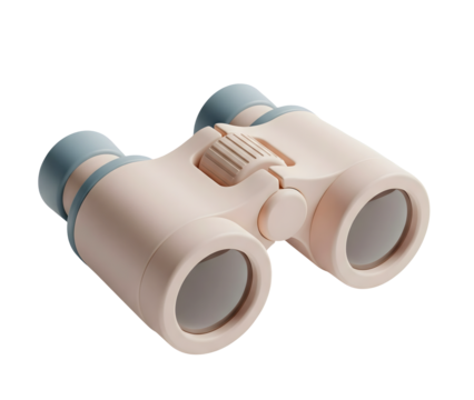 Binoculars Minimalist 3D Rendering in a Soft And Smooth Renderer - Powered by Adobe