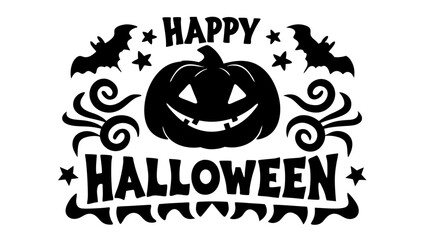 Fototapeta premium Happy halloween silhouette vector