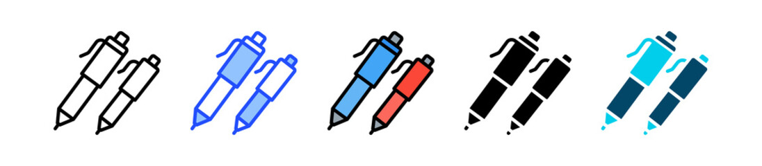 Pen Icon Collection With Multiple Styles
