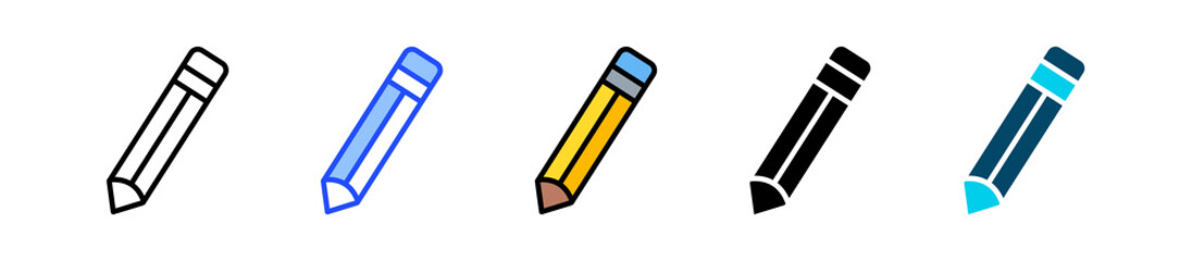 Pencil Icon Collection With Multiple Styles