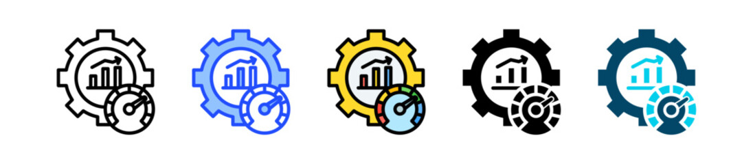 Performance Metrics Icon Collection With Multiple Styles