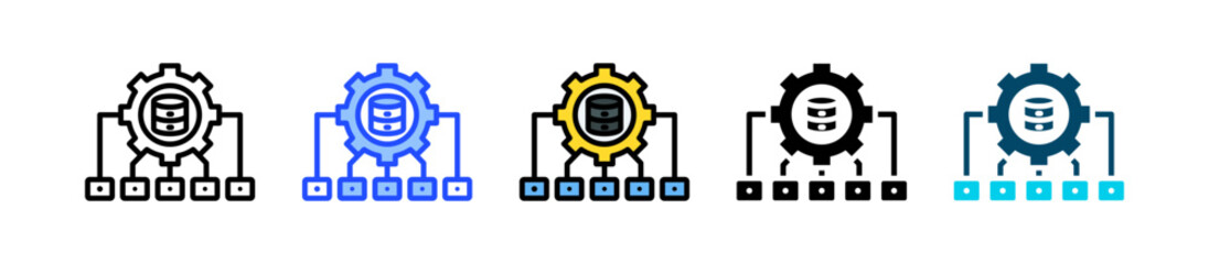 Data Modeling Icon Collection With Multiple Styles