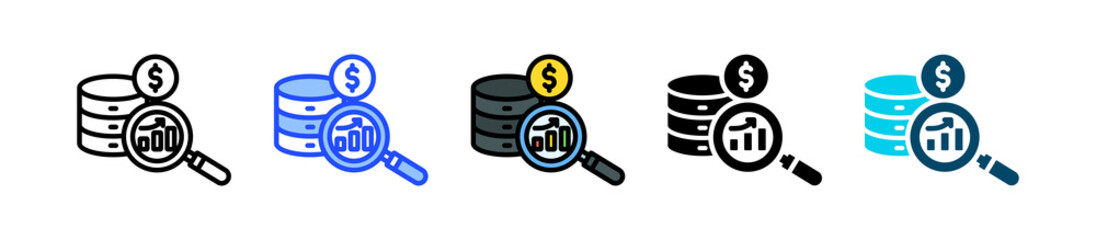 Data Insights Icon Collection With Multiple Styles