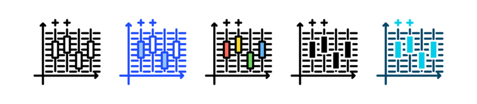 Box Plot Icon Collection With Multiple Styles