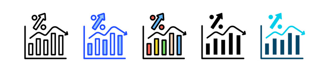 Histogram Icon Collection With Multiple Styles