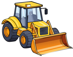 Obraz premium Construction Loader with Bucket Vector Art Design 