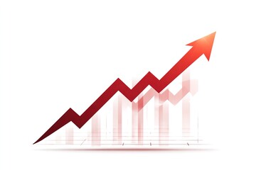 business graph with red arrow