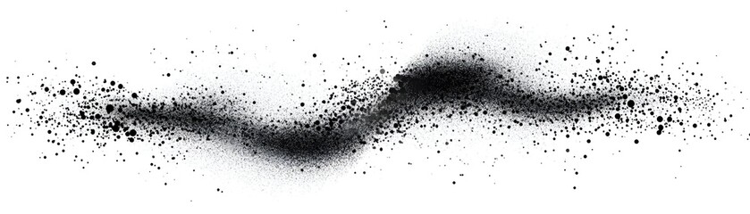 Obraz premium Dotted wave of paint. Grunge line. Noise effect with grain texture. Shape with grain gradient and stipple shadow. Grain gradient and stipple shadow. 