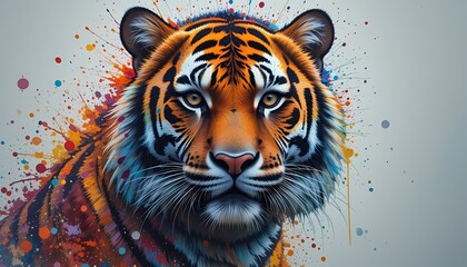 Splash of Color: Tiger in Paint