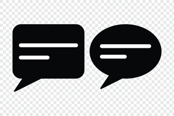 Comment icons. Online communication, Conversation, chatting icons isolated on transparent background.