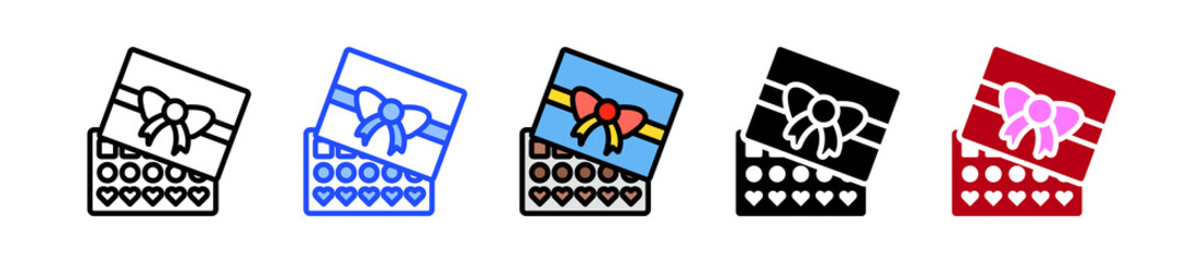 Chocolate Box Icon Collection With Multiple Styles