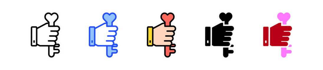 Heart Key Icon Collection With Multiple Styles