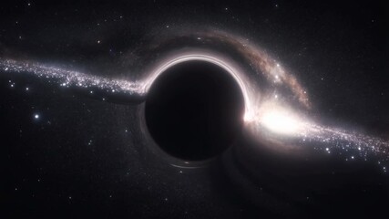 Supermassive black hole bending spacetime in deep space - Powered by Adobe