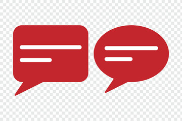 Comment icons. Online communication, Conversation, chatting icons isolated on transparent background.