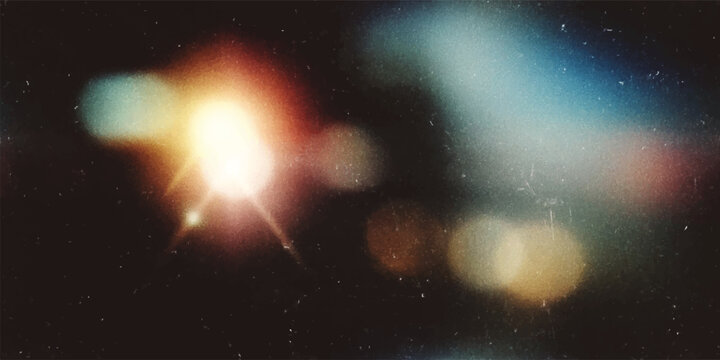 Vector seamless pattern, Film texture background with grain dust light leak lens flare