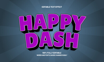 happy dash editable text effect with a play and kids text style