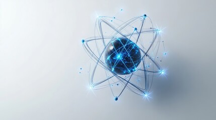 Abstract illustration of an atom's structure.