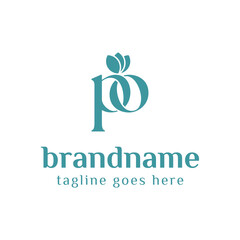 Letters PO Beauty Lowercase Logo, symbolizing sophistication, style, and timeless beauty
