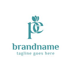 Letters PE Beauty Lowercase Logo, symbolizing sophistication, style, and timeless beauty