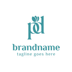 Letters PD Beauty Lowercase Logo, symbolizing sophistication, style, and timeless beauty