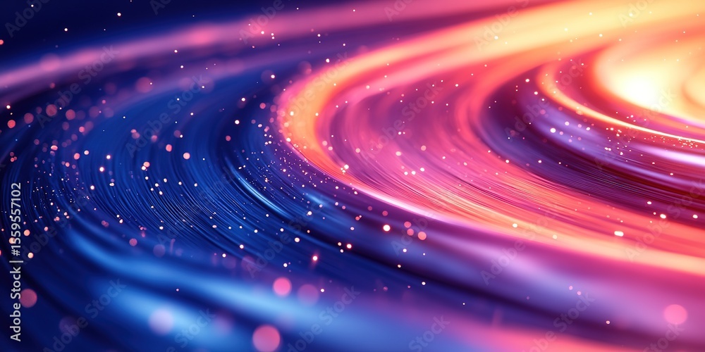 Poster abstract technological background featuring a futuristic display of internet fiber effects, creating