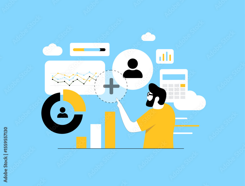 Poster digital twin in marketing allows predictive modeling and customer behavior simulation. digital twin 