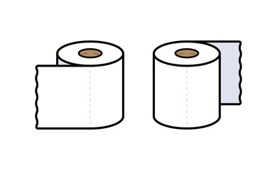 Cartoon Toilet Paper Rolls Flat Illustration