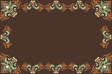 vintage floral frame, Seamless Vintage Damask Pattern in Brown and Pastel Colors – Decorative Floral Ornament Background