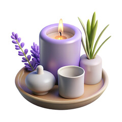 candle and lavender