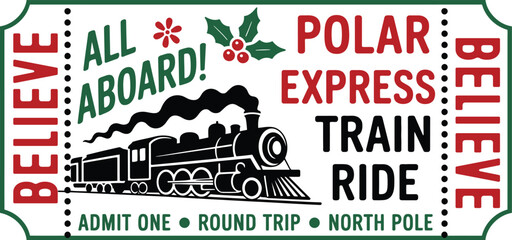 Polar Express Ticket svg, Polar Express png, Christmas sign svg, All Abroad Train Ride svg