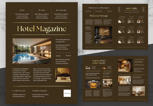 Gradient Gold And Brown Hotel Brochure 