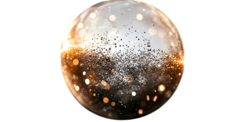 Blurred Bubble Orbit with Glowing Dots on Transparent Background