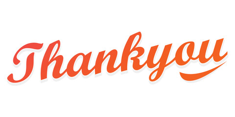Thank You Card Typography - Elegant and Appreciative Design, with orange color on white background
