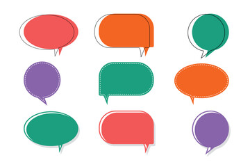 Vector Design of Speech Bubble Icon Set. using different styles on a white background