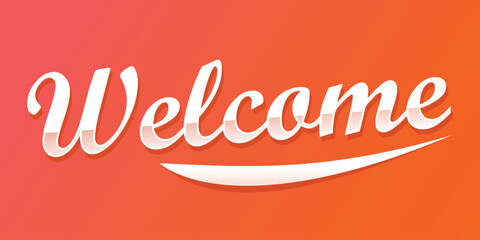 Welcome Card Typography - Elegant and Appreciative Design, with white color on orange background