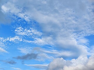 sunny day with blue sky with white clouds