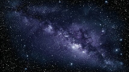 Naklejka premium Extensive view of the night sky filled with stars and nebulae.